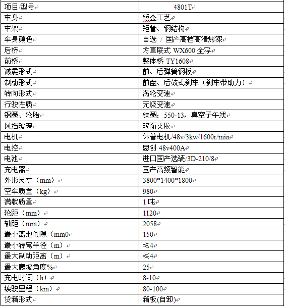 技术参数